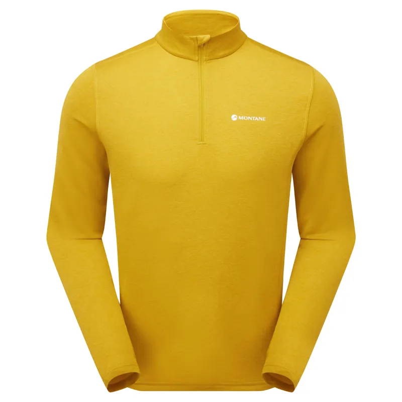 Montane Mens Dart Zip Neck T-Shirt - Ginkgo Gold