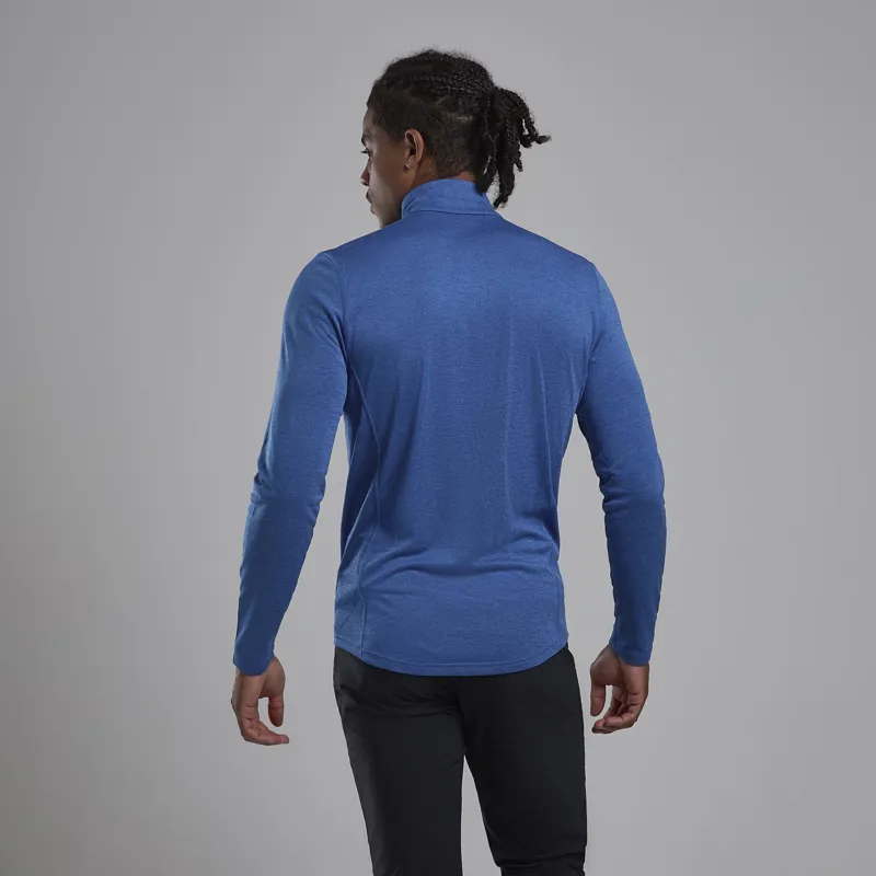 Montane Mens Dart Zip Neck T-Shirt - Neptune Blue-2
