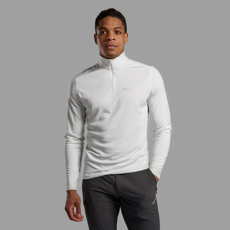 Montane Mens Dart Zip Neck T-Shirt - Powder-1