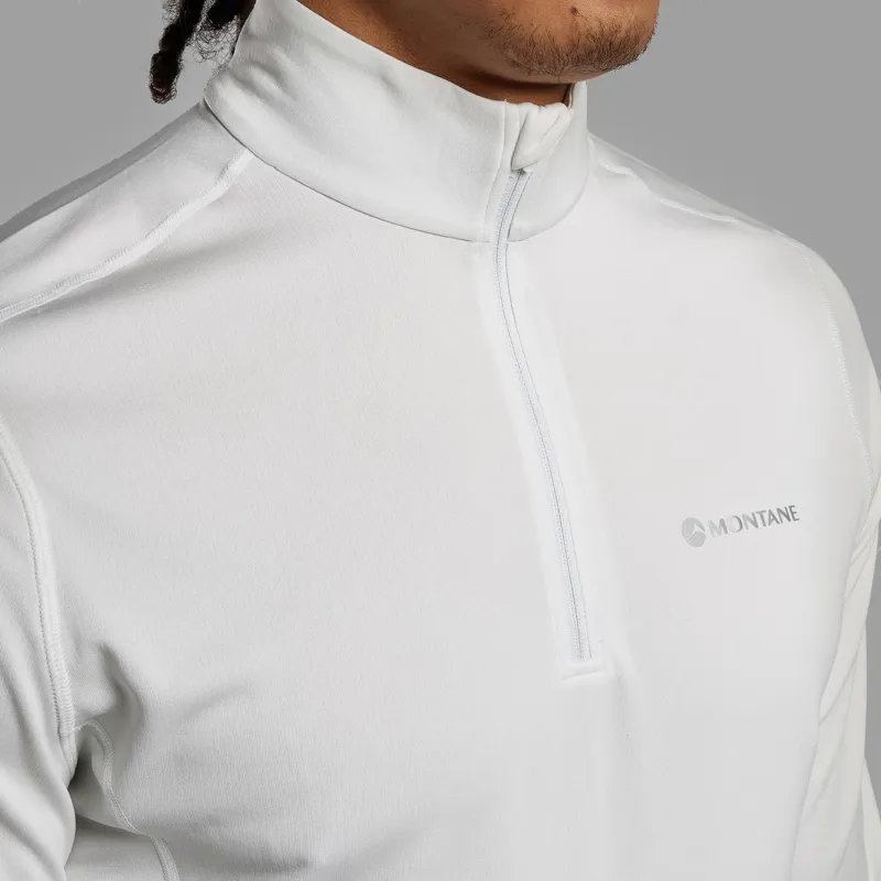 Montane Mens Dart Zip Neck T-Shirt - Powder-3