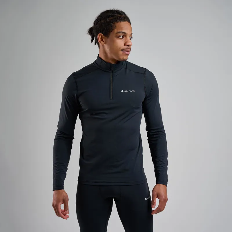 Montane Mens Dart XT Zip Neck T-Shirt - Black-1