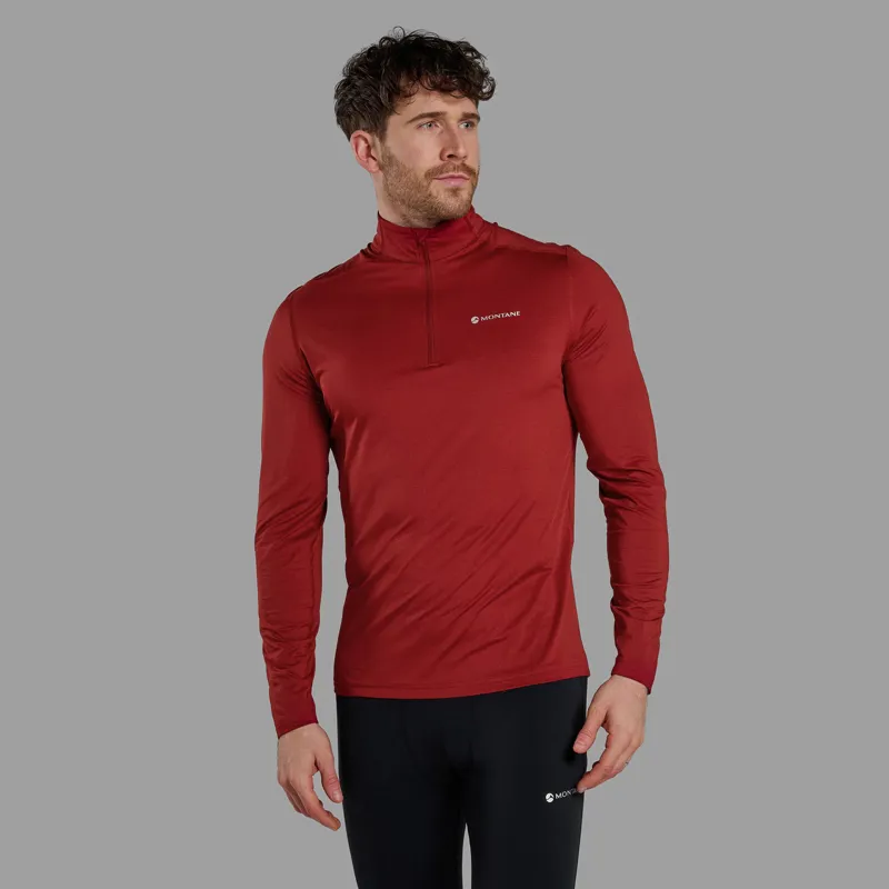 Montane Mens Dart XT Zip Neck T-Shirt - Dark Maple-1