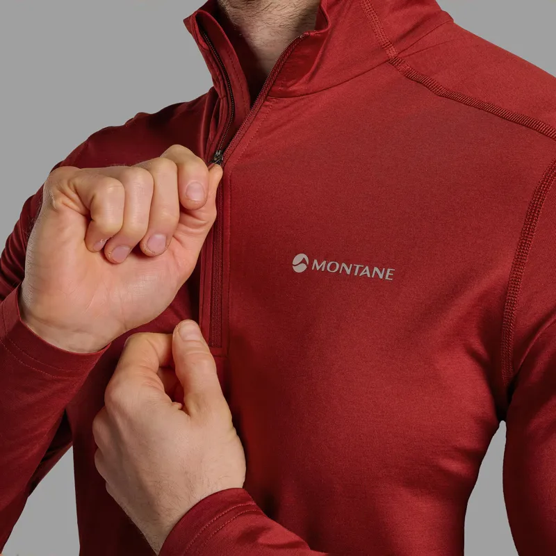 Montane Mens Dart XT Zip Neck T-Shirt - Dark Maple-4