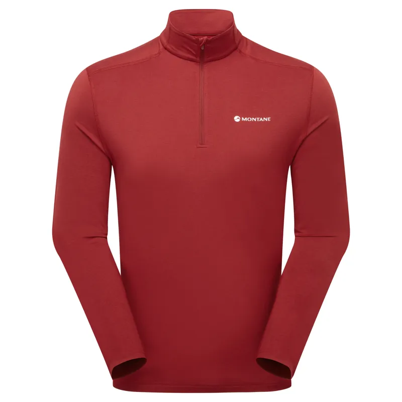 Montane Mens Dart XT Zip Neck T-Shirt - Dark Maple