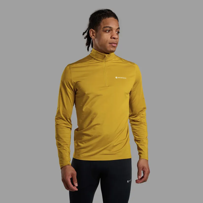 Montane Mens Dart XT Zip Neck T-Shirt - Ginkgo Gold-1
