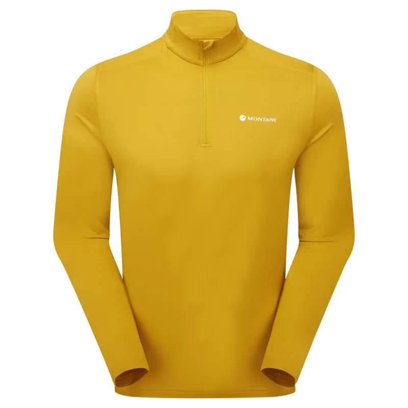 Montane Mens Dart XT Zip Neck T-Shirt - Ginkgo Gold