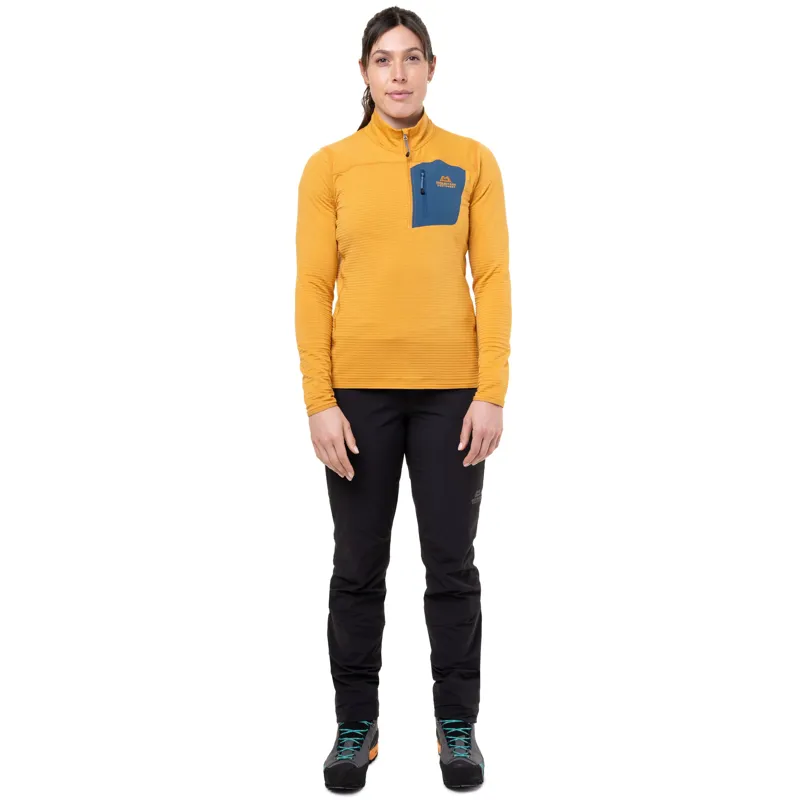 Mountain Equipment Womens Lumiko Zip T Fleece - Butterscotch-Majolica-1