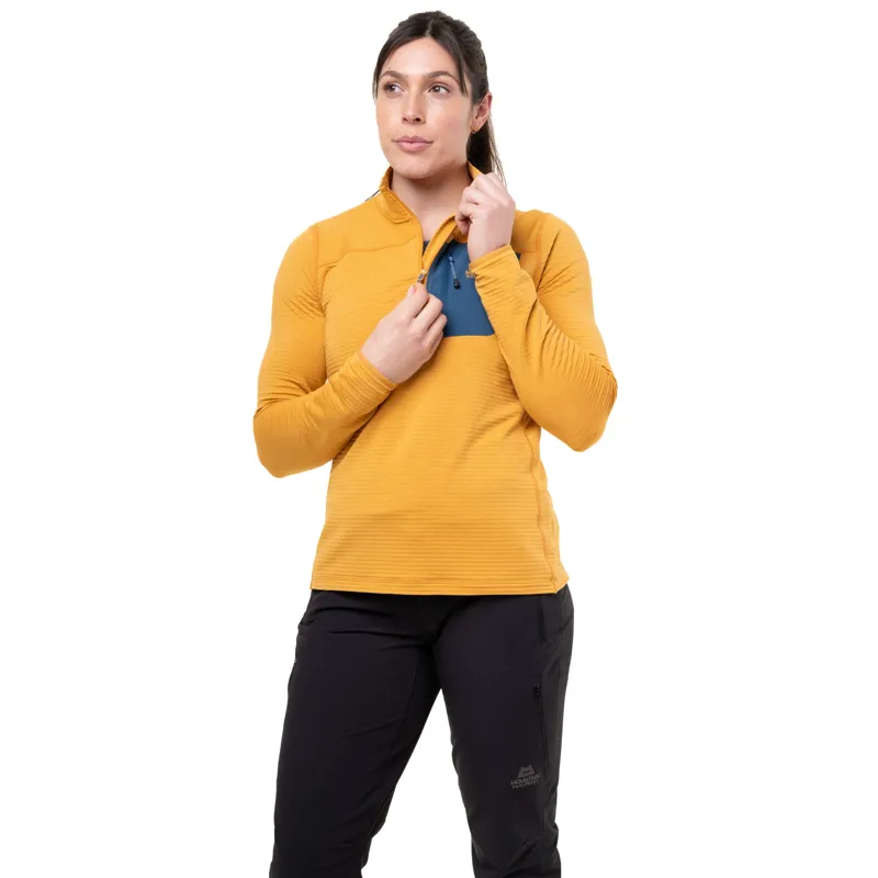 Mountain Equipment Womens Lumiko Zip T Fleece - Butterscotch-Majolica-5