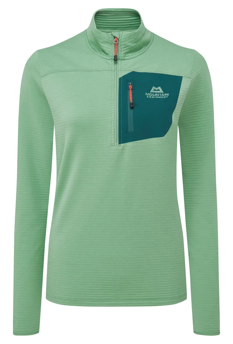Mountain Equipment Womens Lumiko Zip T Fleece - Lichen Green-Deep Teal