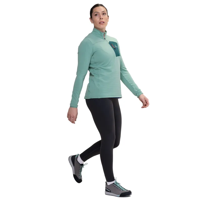 Mountain Equipment Womens Lumiko Zip T Fleece - Lichen Green-Deep Teal-4