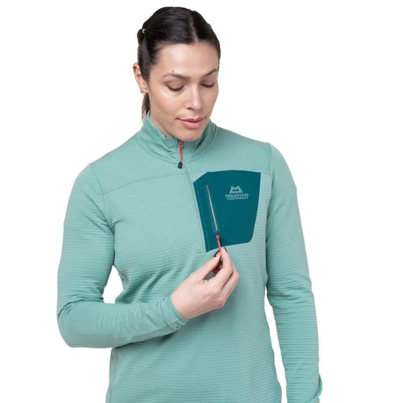 Mountain Equipment Womens Lumiko Zip T Fleece - Lichen Green-Deep Teal-5