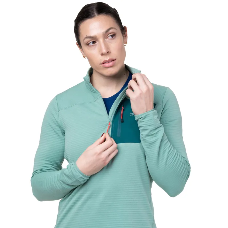 Mountain Equipment Womens Lumiko Zip T Fleece - Lichen Green-Deep Teal-6