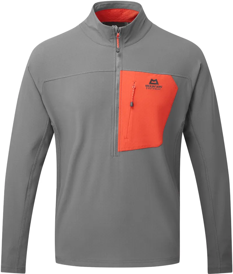 Mountain Equipment Mens Arrow 1/4 Zip Fleece - Anvil-Redrock