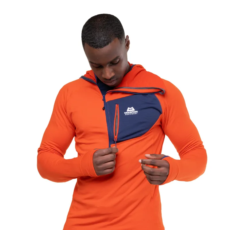 Mountain Equipment Mens Eclipse Hooded Zip-T Fleece - Magma-Medieval-6