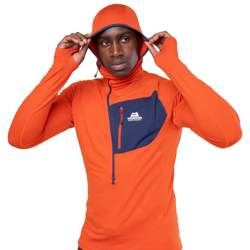 Mountain Equipment Mens Eclipse Hooded Zip-T Fleece - Magma-Medieval-7