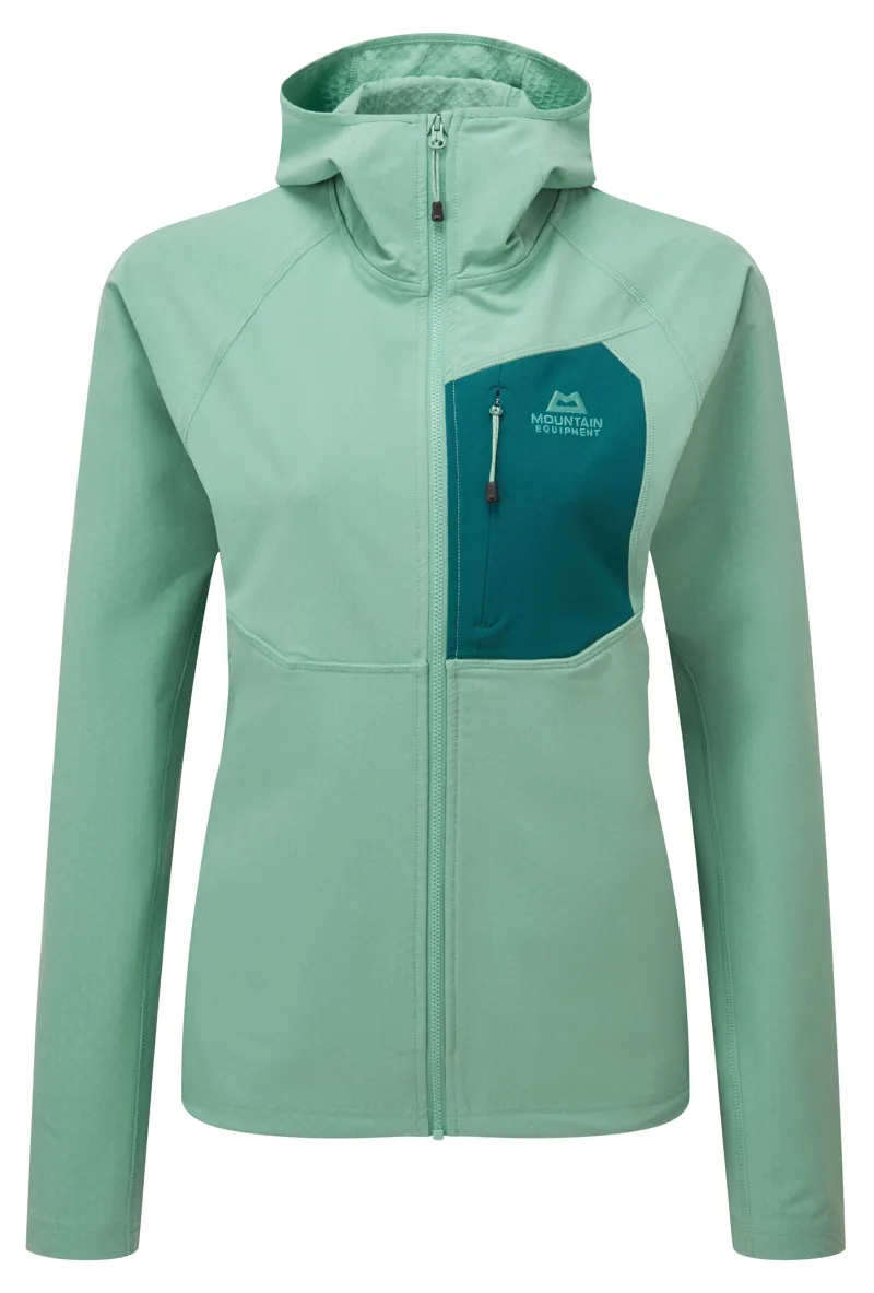 Mountain Equipment Womens Arrow Hooded Jacket - Lichen Green-Deep Teal