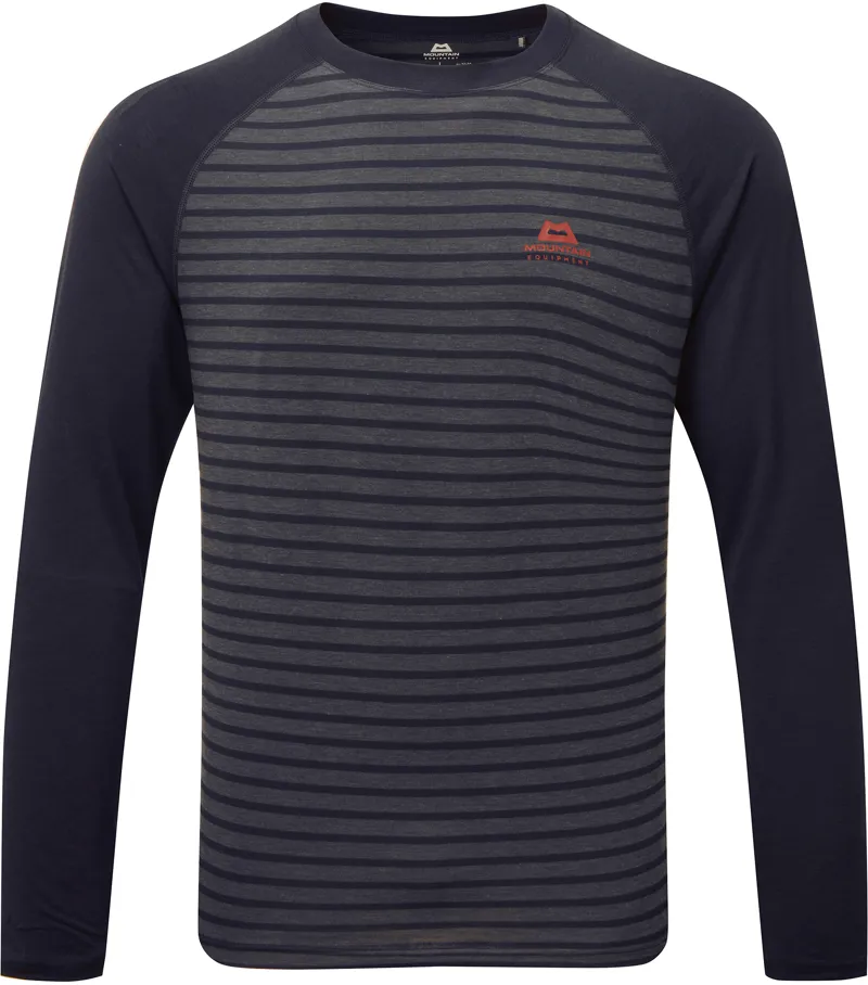 Mountain Equipment Mens Redline Long Sleeved Tee - Cosmos Stripe-Cosmos