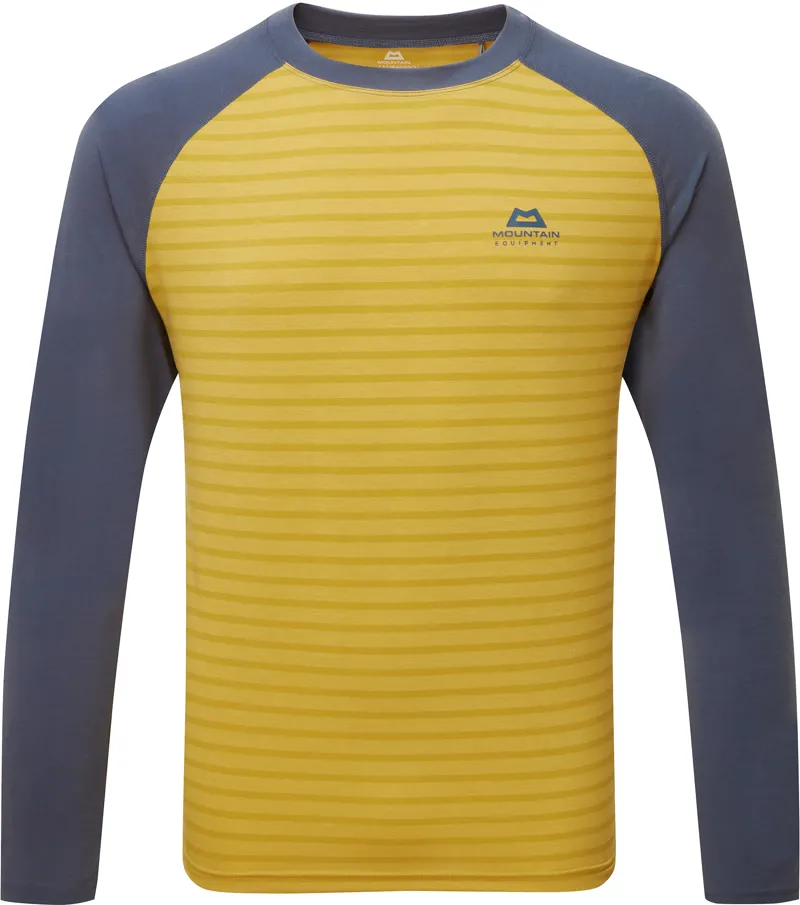 Mountain Equipment Mens Redline Long Sleeved Tee - Acid Stripe-Denim