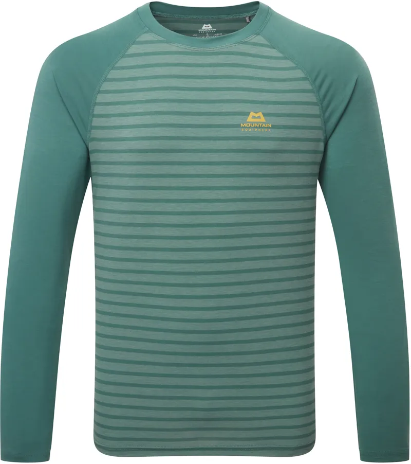 Mountain Equipment Mens Redline Long Sleeved Tee - Fern Stripe-Fern