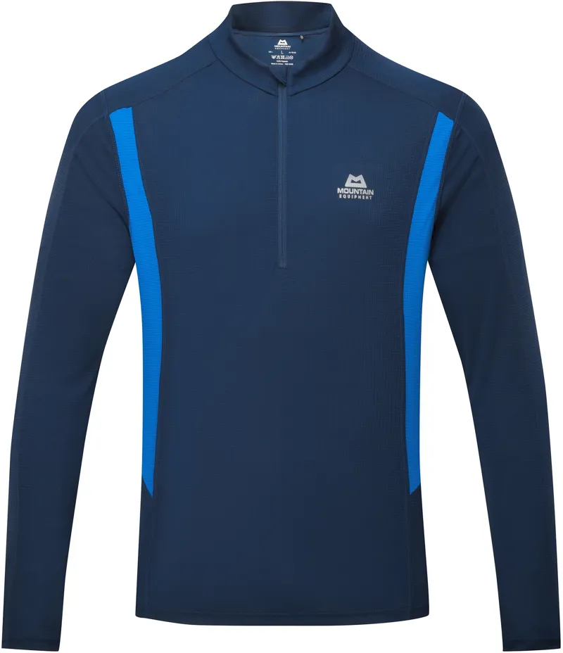 Mountain Equipment Mens Ignis Long Sleeved Zip-Tee - Admiral-Atlantic
