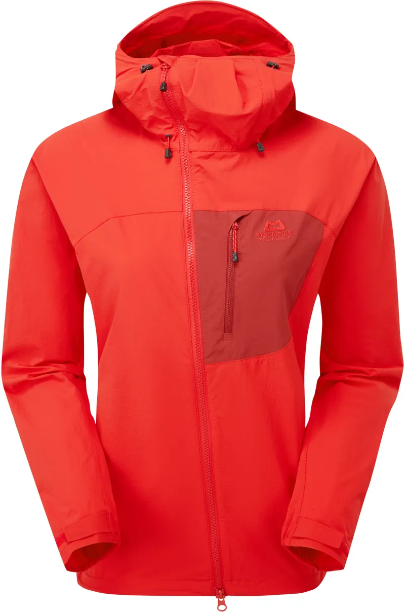 Mountain Equipment Womens Squall Hooded Jacket - Chili Red-Merlot