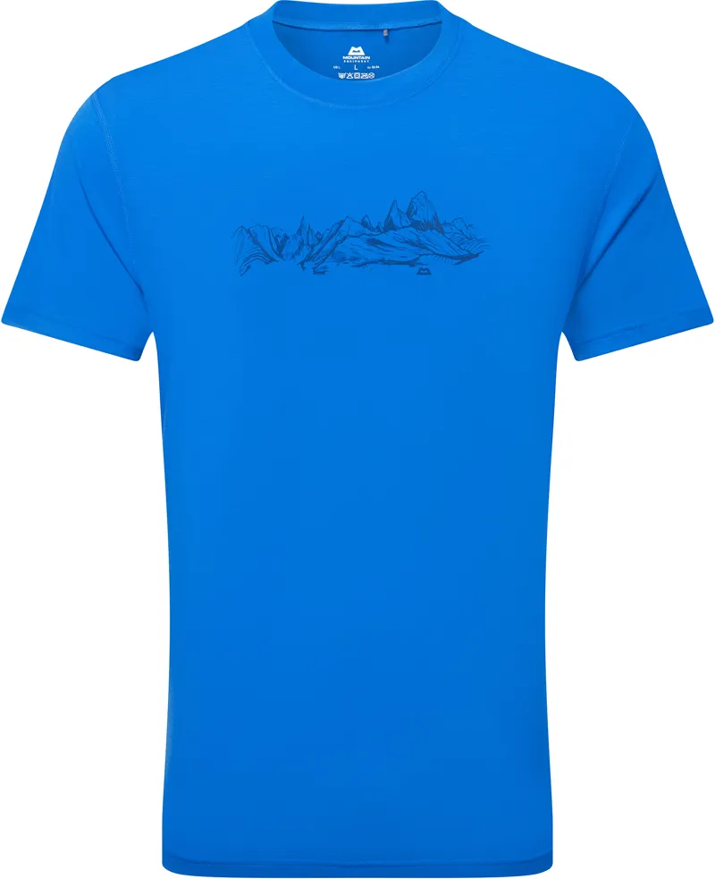 Mountain Equipment Mens Groundup Skyline Tee - Atlantic Blue