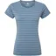 Mountain Equipment Womens Groundup Stripe Tee - Bluefin Stripe