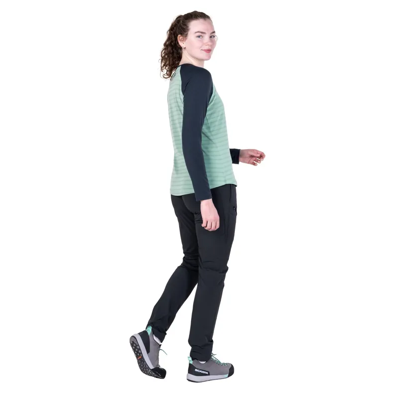 Mountain Equipment Womens Redline Long Sleeved Tee - Lichen Stripe-Cosmos-6