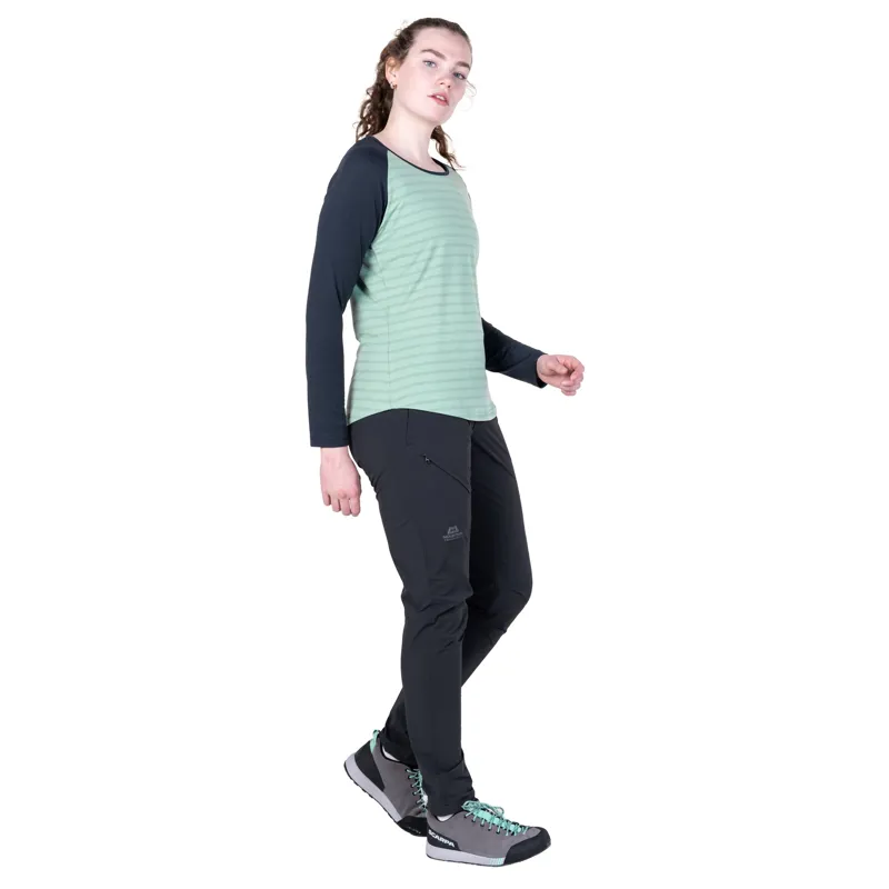 Mountain Equipment Womens Redline Long Sleeved Tee - Lichen Stripe-Cosmos-7