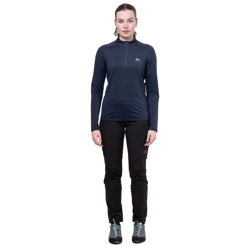 Mountain Equipment Womens Cerrig Long Sleeved Zip-Tee - Stellar Blue-1