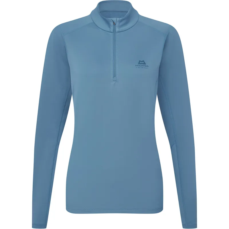 Mountain Equipment Womens Cerrig Long Sleeved Zip-Tee - Stellar Blue
