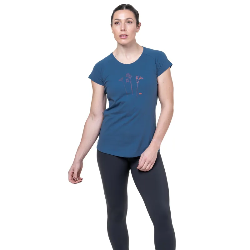 Mountain Equipment Womens Mountain Flower Tee - Stellar Blue-1