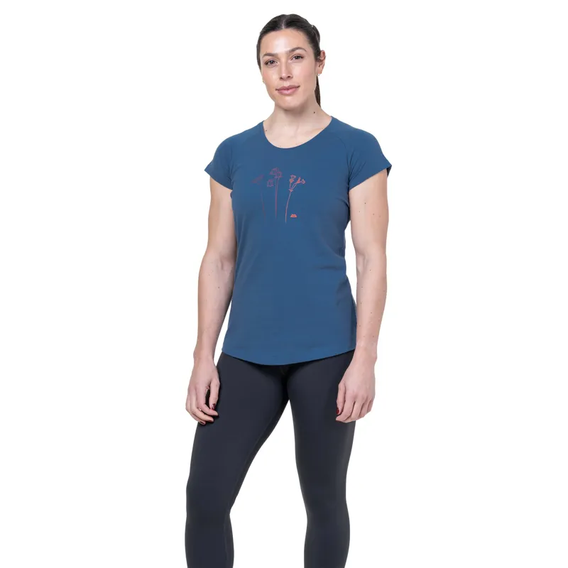 Mountain Equipment Womens Mountain Flower Tee - Stellar Blue-2
