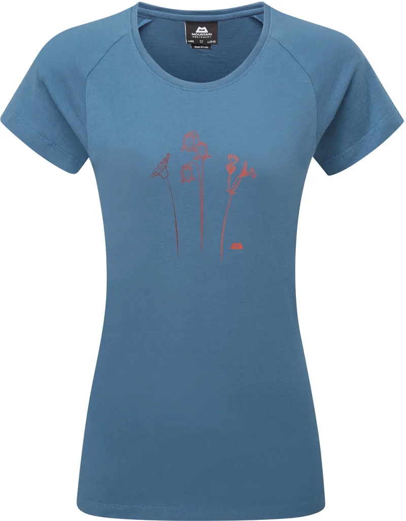 Mountain Equipment Womens Mountain Flower Tee - Stellar Blue