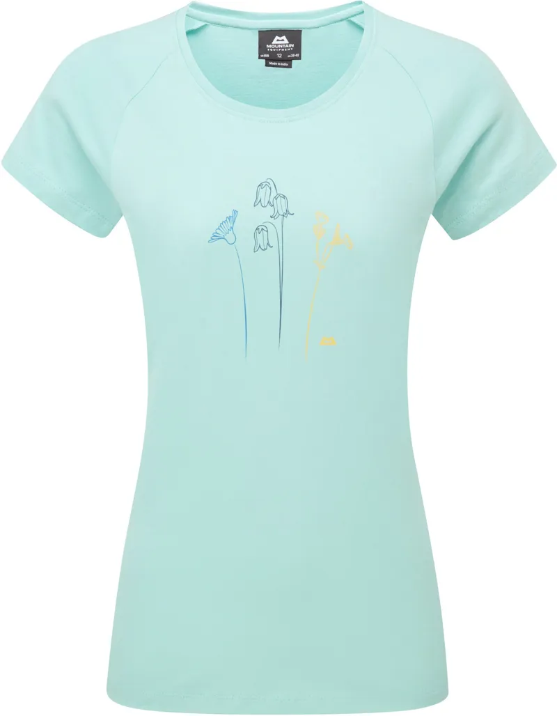 Mountain Equipment Womens Mountain Flower Tee - Aqua