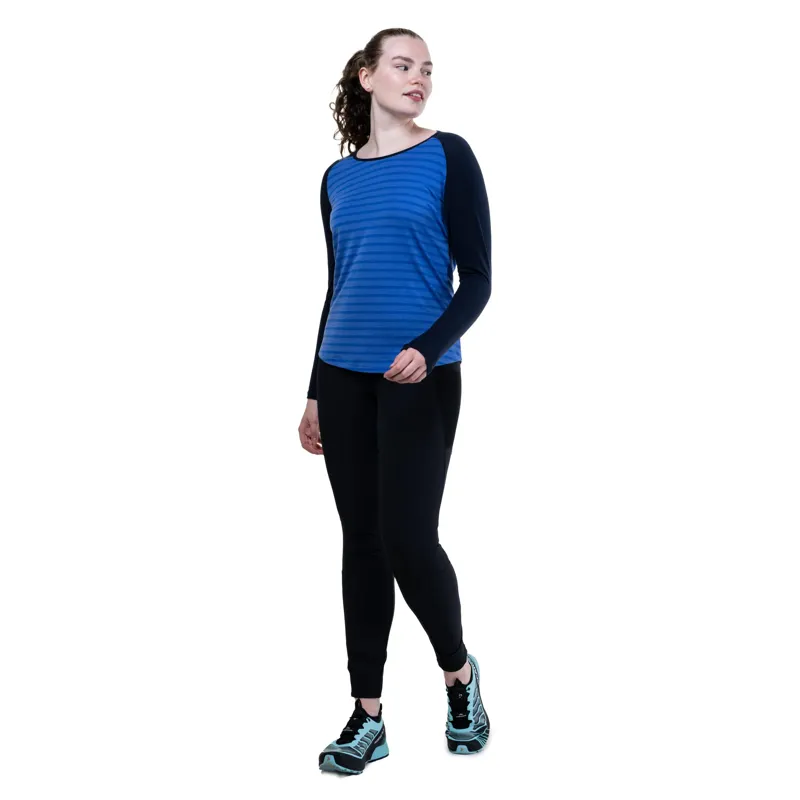 Mountain Equipment Womens Redline Long Sleeved Tee - Vivid Stripe-Cosmos-2