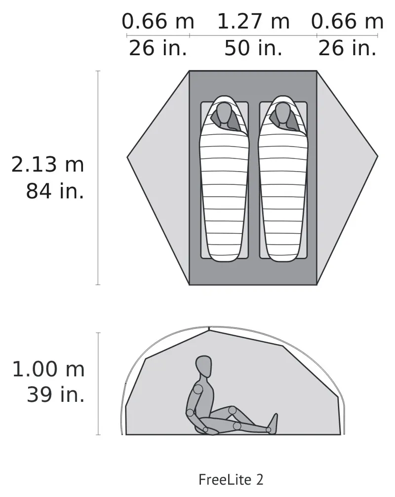 MSR FreeLite 2 Tent - Tan - DEMO MODEL-2