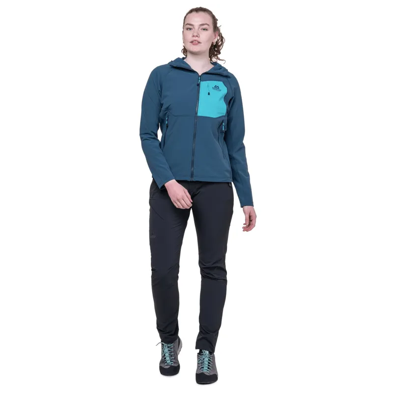 Mountain Equipment Womens Arrow Hooded Jacket - Lichen Green-Deep Teal-1