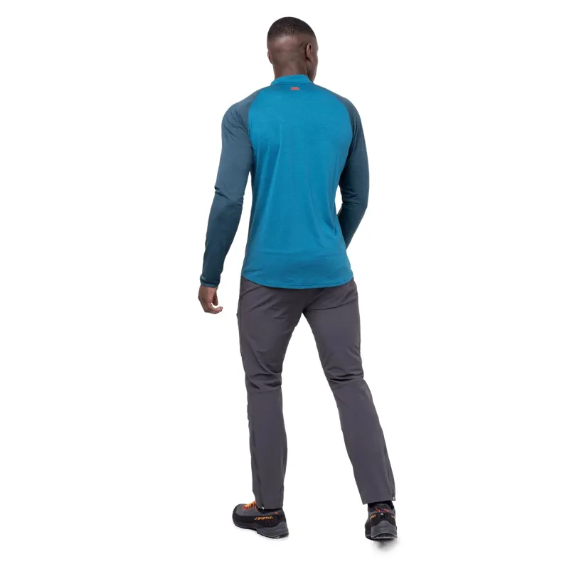 Mountain Equipment Mens Nava Long Sleeved Zip-Tee - Mykonos-Majolica-5