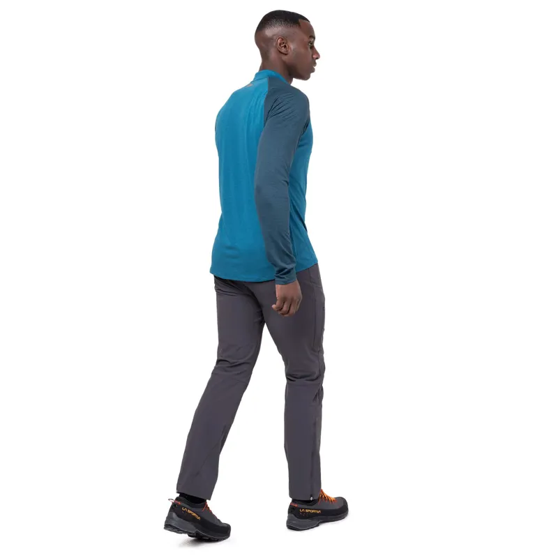 Mountain Equipment Mens Nava Long Sleeved Zip-Tee - Mykonos-Majolica-6