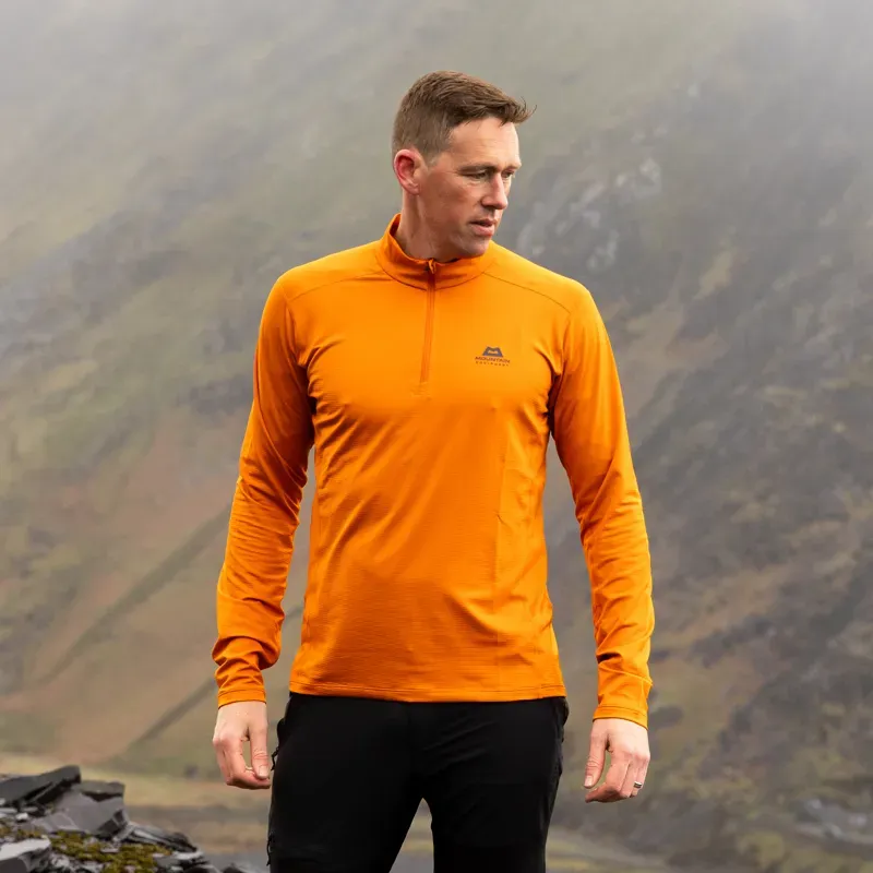 Mountain Equipment Mens Cerrig Long Sleeved Zip-Tee - Rust-2