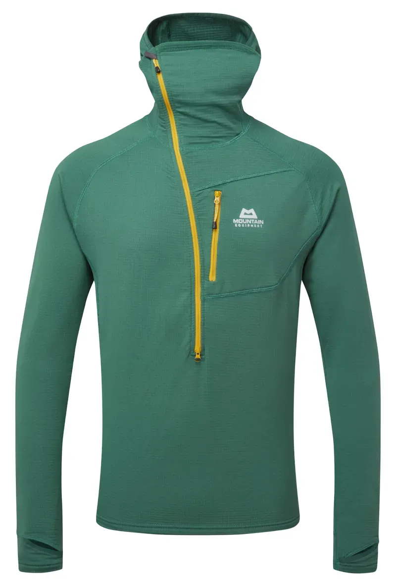 Mountain Equipment Mens Eclipse Hooded Zip-T Fleece - Fern
