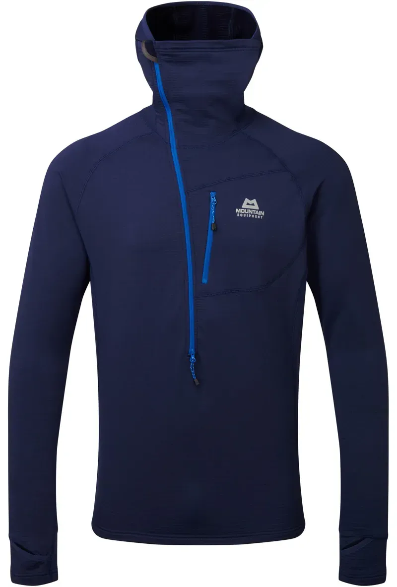 Mountain Equipment Mens Eclipse Hooded Zip-T Fleece - Medieval Blue