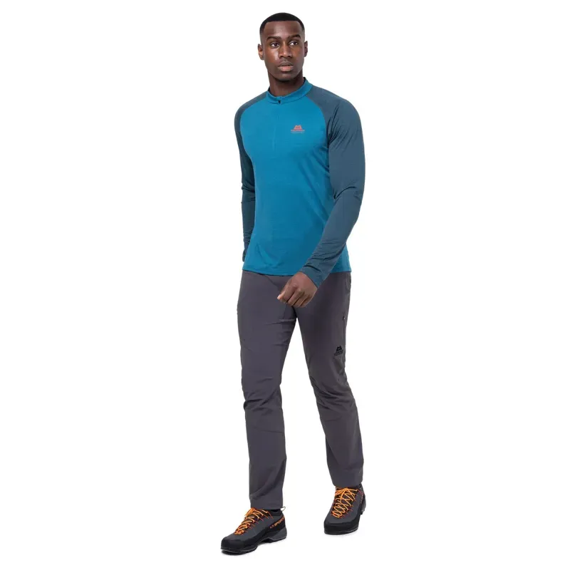 Mountain Equipment Mens Nava Long Sleeved Zip-Tee - Majolica Blue-1
