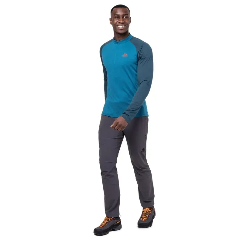 Mountain Equipment Mens Nava Long Sleeved Zip-Tee - Majolica Blue-2