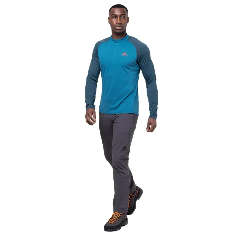 Mountain Equipment Mens Nava Long Sleeved Zip-Tee - Majolica Blue-3