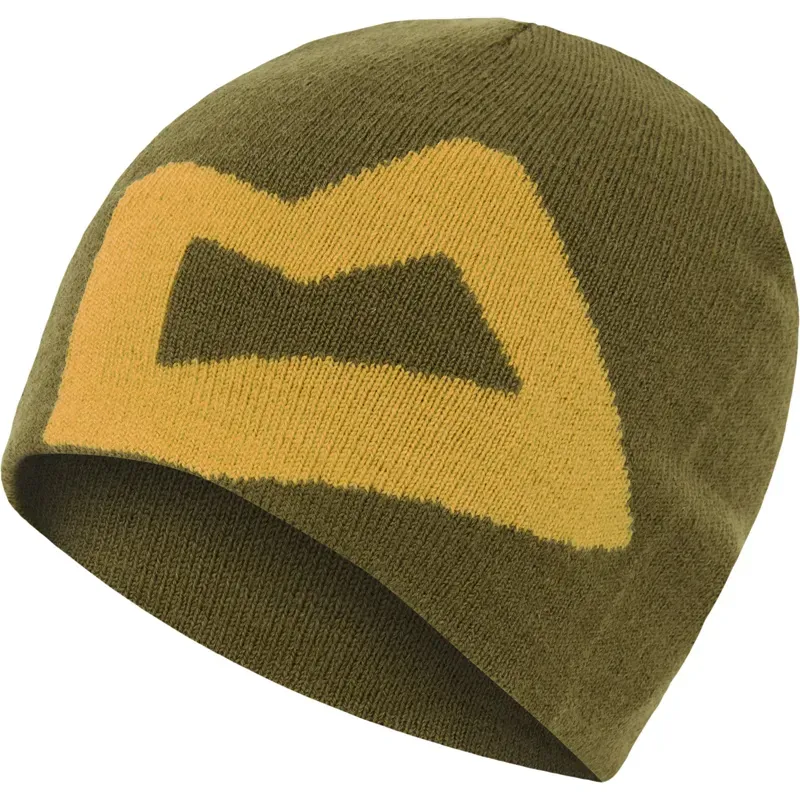 Mountain Equipment Womens Branded Knitted Beanie - Dark Olive-Butterscotch