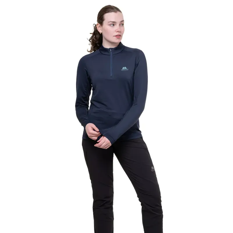 Mountain Equipment Womens Cerrig Long Sleeved Zip-Tee - Deep Teal-2
