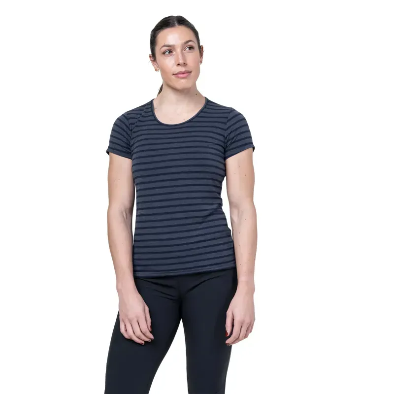 Mountain Equipment Womens Groundup Stripe Tee - Bluefin Stripe-2