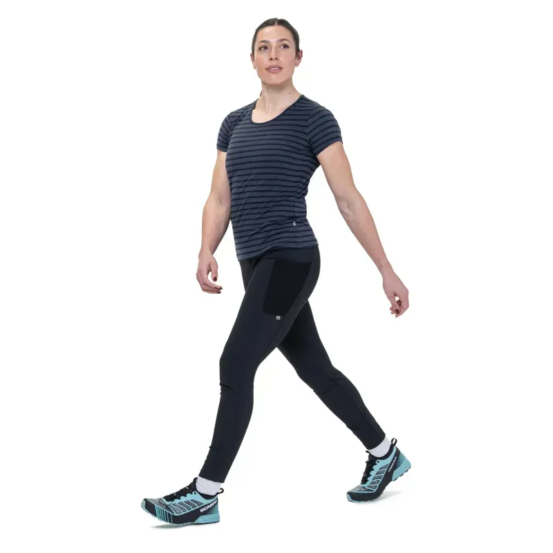 Mountain Equipment Womens Groundup Stripe Tee - Bluefin Stripe-4